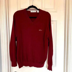Greg Norman maroon v neck long sleeve pullover sweater size Large